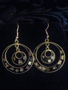 Mexico Vintage Abalone Artisan Handcrafted Earings